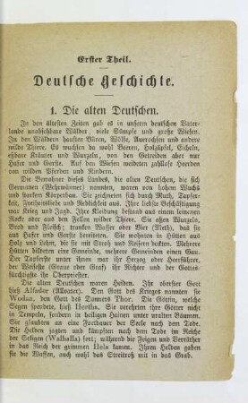 Erster Theil. Deutsche Geschichte