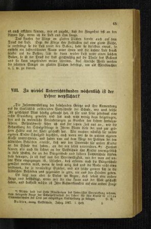Zu wieviel Unterrichtsstunden wöchentlich ist der Lehrer verpflichtet?