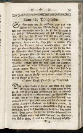 Kantische Philosophie.