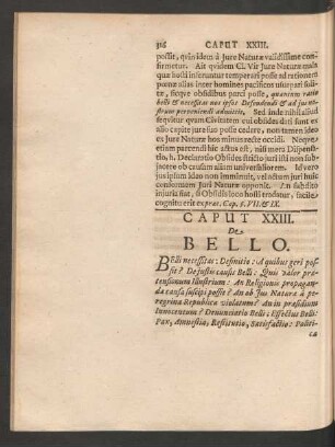 Caput XXIII. De Bello.