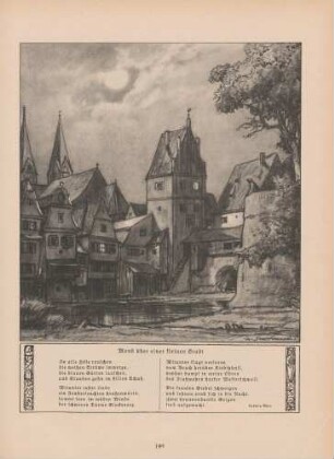 "Mond über einer kleinen Stadt"