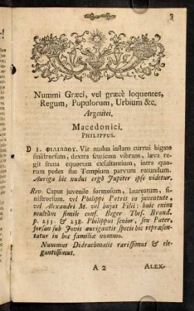 3-21, Nummi Graeci, vel graecè loquentes, Regum, Populorum, Urbium &c. Argentei. - Nummi Latini argentei.