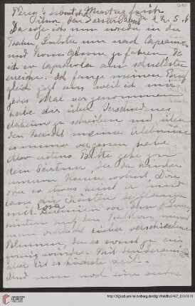 Brief von Marie Luise Gothein an Eberhard Gothein