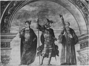Ausmalung der Sala dei Gigli — Rechtes Bildfeld: Decius Mus, Scipio Africanus, Cicero