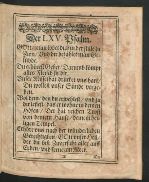 Der LXV. Psalm.