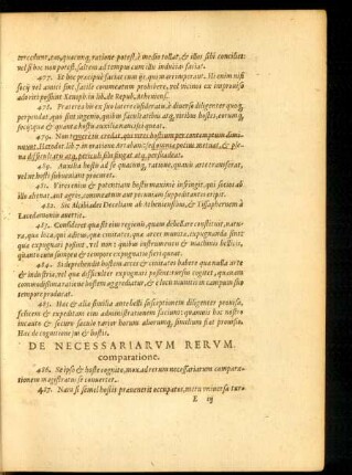 De Necessariarum Rerum comparatione.