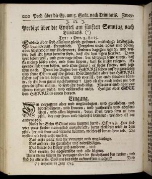 Predigt über die Epistel am fünften Sonntag nach Trinitatis.