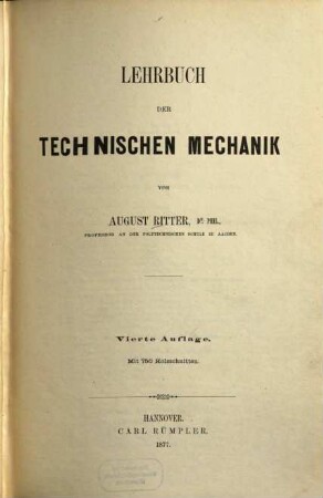 Lehrbuch der technischen Mechanik