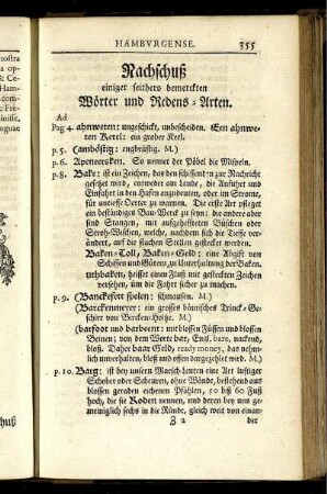 Nachschuß einiger seithero bemerckten Wörter und Redens-Arten