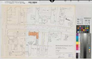 Münster (Münster) Hygienisches Institut der Universität Hauptgebäude Lageplan 1968 1 : 500 42 x 59,5 kol. Pause Staatshochbauamt für die Universität Münster 14.01