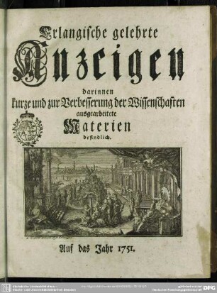 1751: Erlangische gelehrte Anzeigen