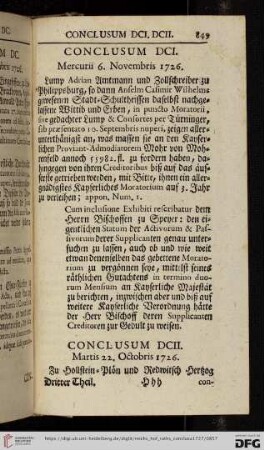 [Abschnitt 7 (Conclusum DCI – Conclusum DCLXXIII)]