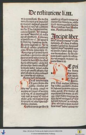 Liber III. Tractatus de restitutionibus.