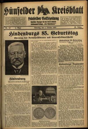 Zweite Ausgabe vom Samstag, den 01. Oktober 1932.
