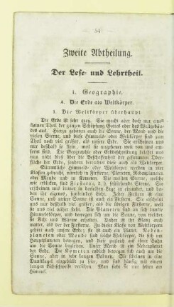 Zweite Abtheilung. Der Lese- und Lehrtheil