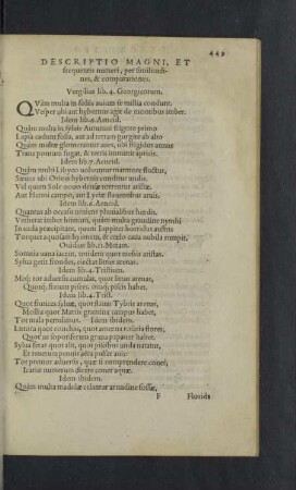 Descriptio magni, et frequentis numeri, per similitudines, et comparationes.