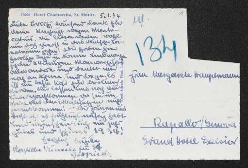 Brief von Brigitte Bermann Fischer und Gottfried Bermann Fischer an Margarete Hauptmann