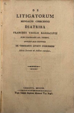 De litigatorum mendaciis coercendis diatriba