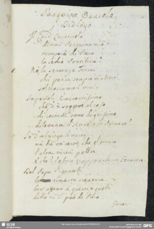 [Text 13:] Pasquino oracolo