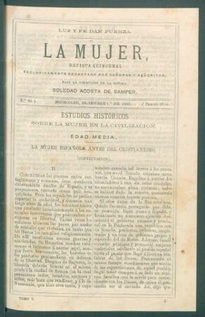 Estudios históricos sobre la mujer en la civilización. (Continuación). : Edad Media. La mujer española antes del cristianismo.