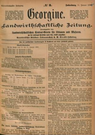 Achtundsechzigster Jahrgang. No. 2. Insterburg, 11. Januar 1900.