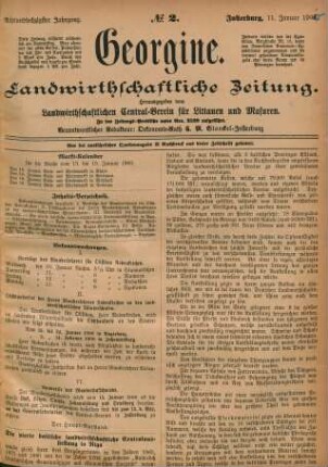 Achtundsechzigster Jahrgang. No. 2. Insterburg, 11. Januar 1900.