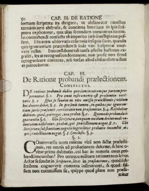 Cap. III. De Ratione probandi prælectionem.
