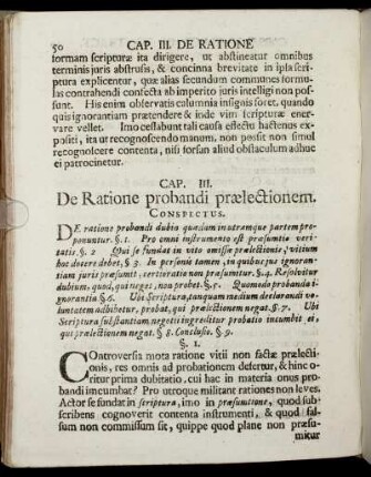 Cap. III. De Ratione probandi prælectionem.