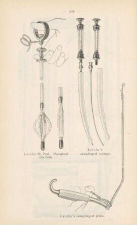 Lerche-St. Paul. Oesopheal électrode ; Oesopheal ; Lerche's oesophageal syringe ; Lerche's oesophageal probe