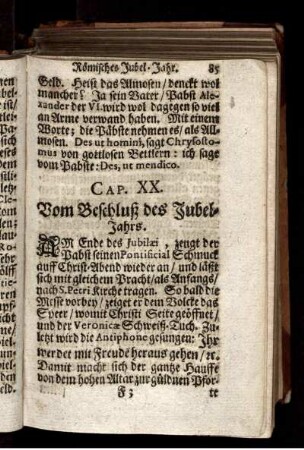 Vom Beschluß des Jubel-Jahrs