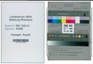 Entnazifizierung Rudolf Huesgen , geb. 27.12.1906 (Kohlenhaendler)