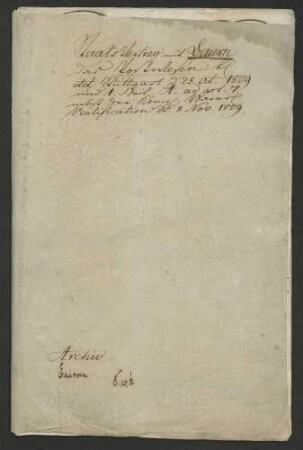 Postvertrag zwischen Württemberg und Bayern, 1809.