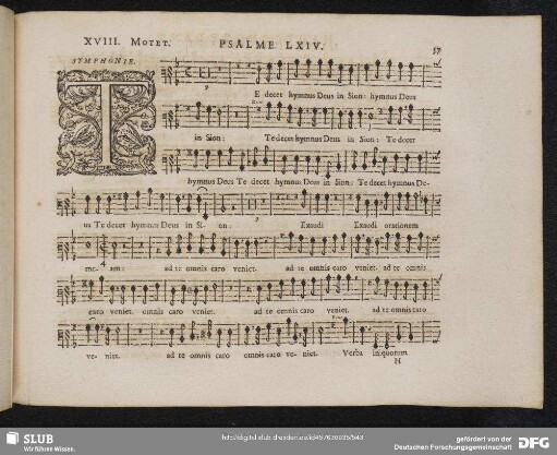 XVIII. Te decet hymnus Deus in Sion