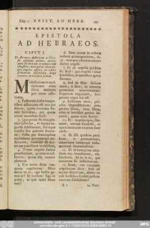 Epistola Ad Hebraeos.