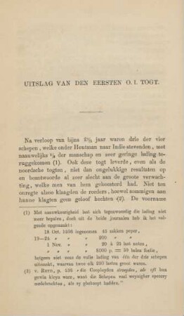 Uitslag van den eersten O. I. togt