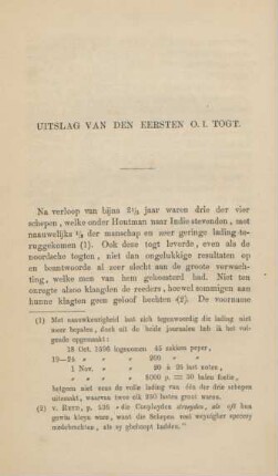 Uitslag van den eersten O. I. togt