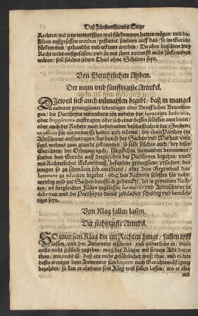 Von Gerichtlichen Ayden. Der neun und fünfftzigiste Artickel.