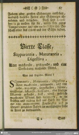 Vierte Classe, Suppurantia, Maturantia, Digestiva, Aiter machende, zeitigende, und eine Verkochung machende Mittel