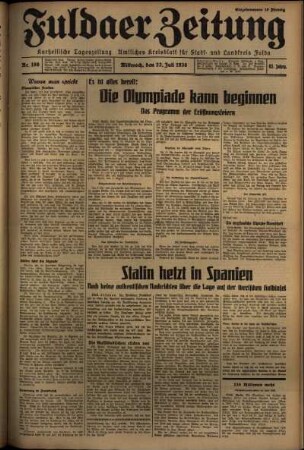 Ausgabe vom Mittwoch, den 22. Juli 1936.