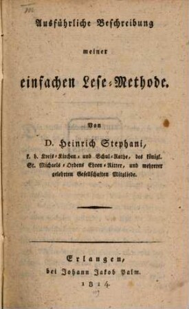 Ausführliche Beschreibung meiner einfachen Lese-Methode