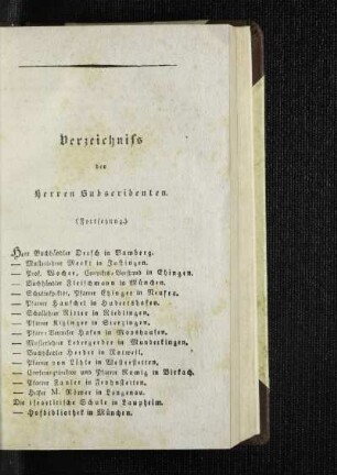 Verzeichnis der Herren Subscribenten : (Fortsetzung)