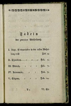 Fabeln der zweiten Abtheilung.