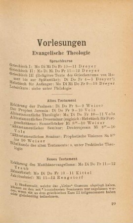 29-56, Vorlesungen