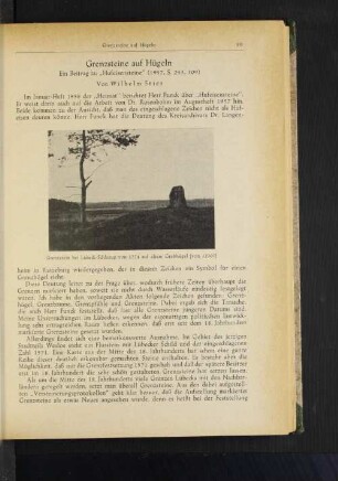 Grenzsteine auf Hügeln