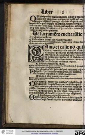 Panis et calix non quilibet, sed certa consecratione misticus fit nobis...