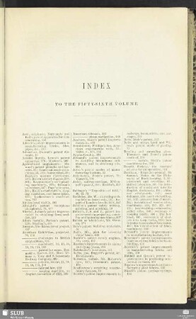 Index to the fifty-sixth volume