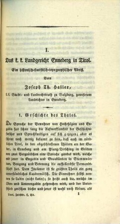 Beiträge zur Geschichte, Statistik, Naturkunde und Kunst von Tirol und Vorarlberg. 6, 6. 1831