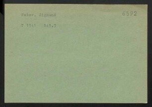 Weber, Sigmund