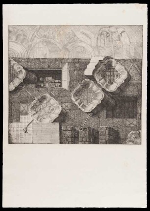 Radierung des Künstlers Peter Ackermann, Titel: Unbemerkte Veränderung, 1969