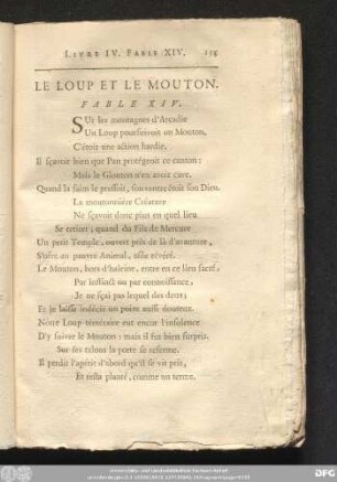 Le Loup Et Le Mouton. Fable XIV.